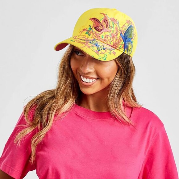 Women Yellow Adjustable Breathable Embroidered Sport Golf Outdoor Baseball Caps - Picture 2 of 7